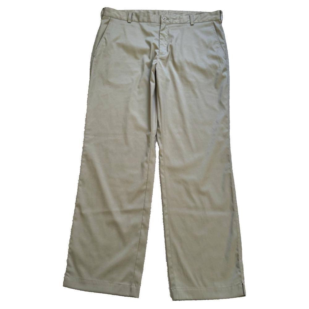 Nike Golf Pants Mens 38x32 Dri Fit Flat Front Khaki Beige Stretch